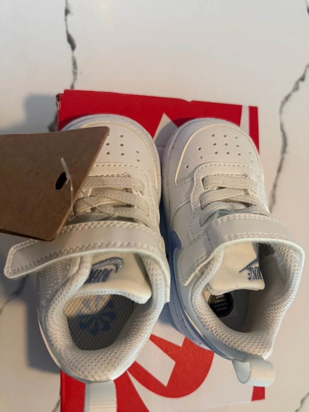 Nike Court Borough Low Recraft TD 4C White Blue Toddler Sneakers NWT DV5458-103